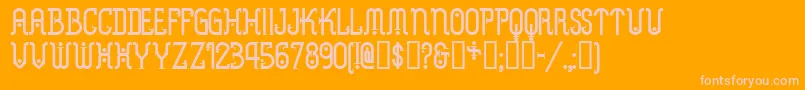 Metropolisnf Font – Pink Fonts on Orange Background