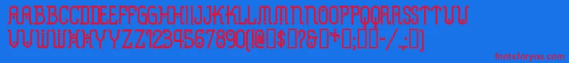 Metropolisnf Font – Red Fonts on Blue Background