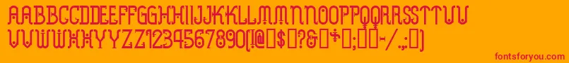 Metropolisnf Font – Red Fonts on Orange Background