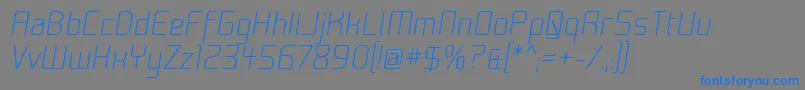 フォントMoon00i – 灰色の背景に青い文字