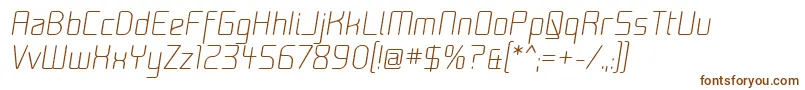フォントMoon00i – 白い背景に茶色のフォント