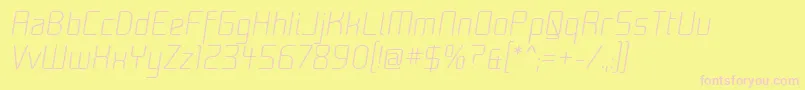 Moon00i-Schriftart – Rosa Schriften auf gelbem Hintergrund