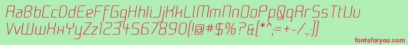 Moon00i Font – Red Fonts on Green Background