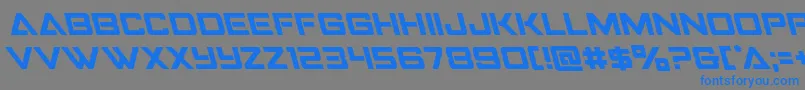 Strikefighterleft-Schriftart – Blaue Schriften auf grauem Hintergrund