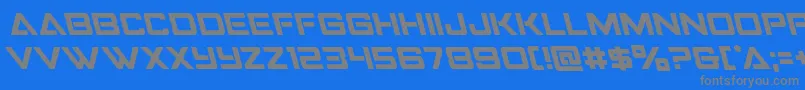 Strikefighterleft-fontti – harmaat kirjasimet sinisellä taustalla