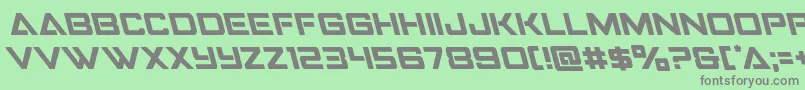 フォントStrikefighterleft – 緑の背景に灰色の文字