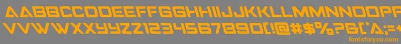 Strikefighterleft-Schriftart – Orangefarbene Schriften auf grauem Hintergrund
