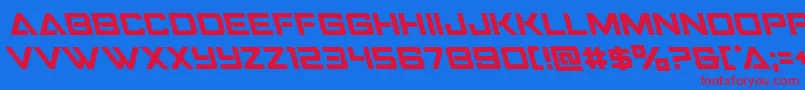 Strikefighterleft Font – Red Fonts on Blue Background