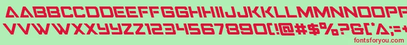 フォントStrikefighterleft – 赤い文字の緑の背景