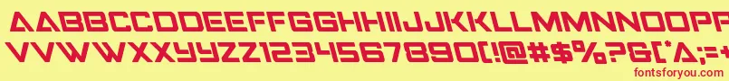 Strikefighterleft Font – Red Fonts on Yellow Background