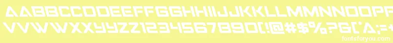フォントStrikefighterleft – 黄色い背景に白い文字