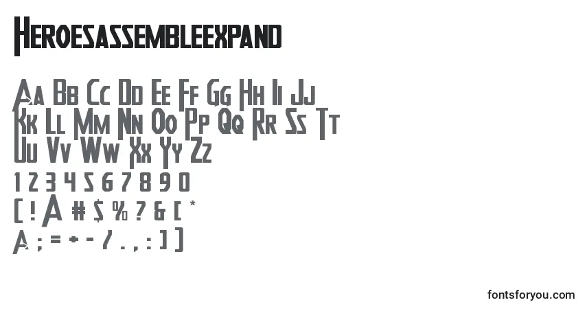 Heroesassembleexpand Font – alphabet, numbers, special characters