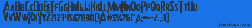 Heroesassembleexpand Font – Black Fonts on Blue Background
