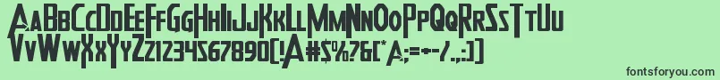 フォントHeroesassembleexpand – 緑の背景に黒い文字