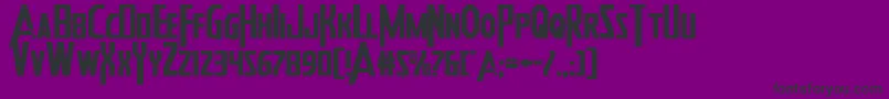 フォントHeroesassembleexpand – 紫の背景に黒い文字