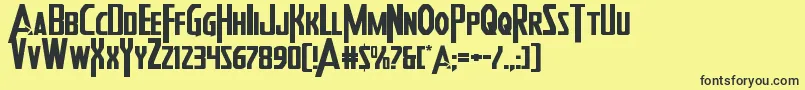 Heroesassembleexpand Font – Black Fonts on Yellow Background