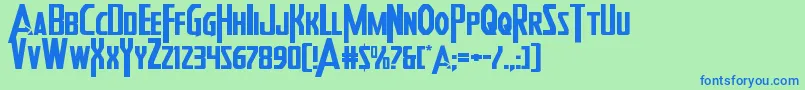 Heroesassembleexpand Font – Blue Fonts on Green Background