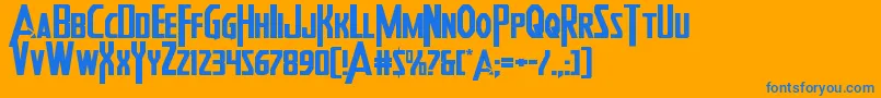 Heroesassembleexpand Font – Blue Fonts on Orange Background