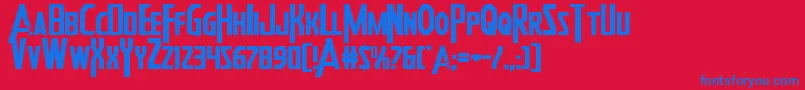 Heroesassembleexpand Font – Blue Fonts on Red Background