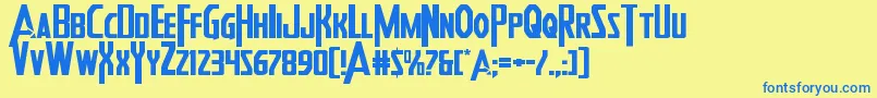 Heroesassembleexpand Font – Blue Fonts on Yellow Background