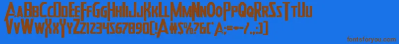 Heroesassembleexpand Font – Brown Fonts on Blue Background