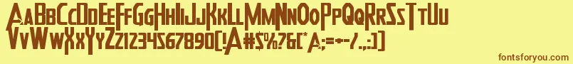Heroesassembleexpand Font – Brown Fonts on Yellow Background