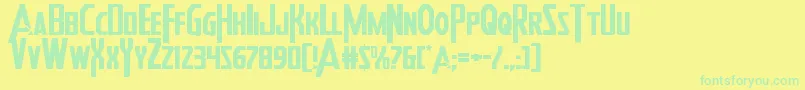 Heroesassembleexpand Font – Green Fonts on Yellow Background