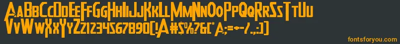 Heroesassembleexpand Font – Orange Fonts on Black Background