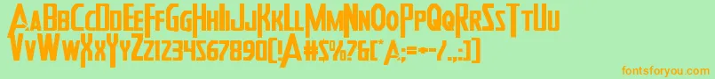 Heroesassembleexpand Font – Orange Fonts on Green Background