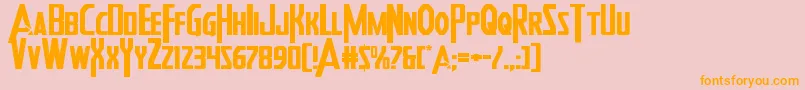 Heroesassembleexpand Font – Orange Fonts on Pink Background