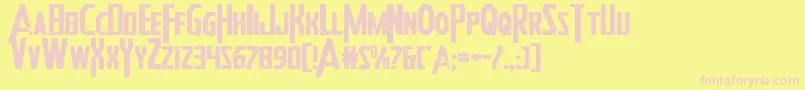 Heroesassembleexpand Font – Pink Fonts on Yellow Background