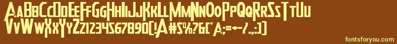 Heroesassembleexpand Font – Yellow Fonts on Brown Background