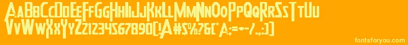 Heroesassembleexpand Font – Yellow Fonts on Orange Background