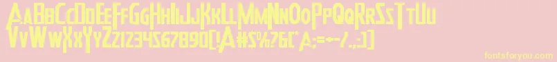 Heroesassembleexpand Font – Yellow Fonts on Pink Background