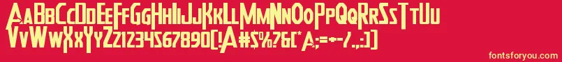 Heroesassembleexpand Font – Yellow Fonts on Red Background