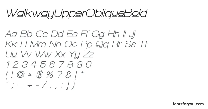 Czcionka WalkwayUpperObliqueBold – alfabet, cyfry, specjalne znaki
