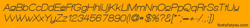 Шрифт WalkwayUpperObliqueBold – чёрные шрифты на оранжевом фоне