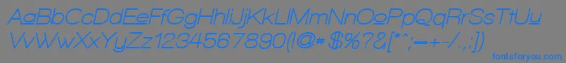 WalkwayUpperObliqueBold Font – Blue Fonts on Gray Background