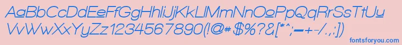 フォントWalkwayUpperObliqueBold – ピンクの背景に青い文字