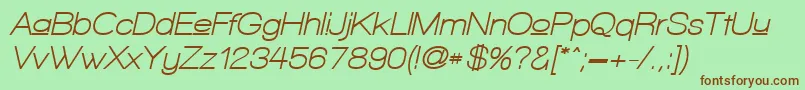 WalkwayUpperObliqueBold Font – Brown Fonts on Green Background