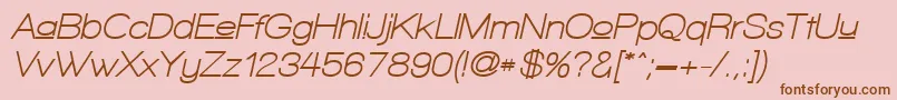 WalkwayUpperObliqueBold Font – Brown Fonts on Pink Background