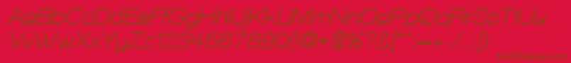 WalkwayUpperObliqueBold-Schriftart – Braune Schriften auf rotem Hintergrund