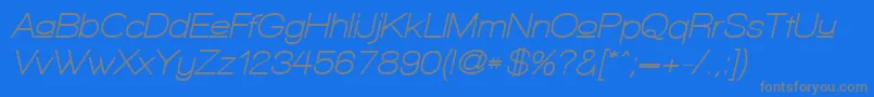 Шрифт WalkwayUpperObliqueBold – серые шрифты на синем фоне