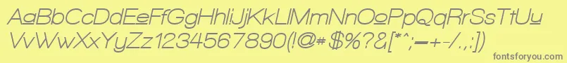 フォントWalkwayUpperObliqueBold – 黄色の背景に灰色の文字