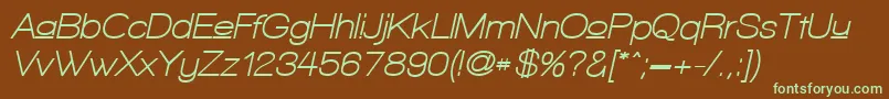 WalkwayUpperObliqueBold Font – Green Fonts on Brown Background