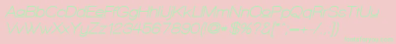 WalkwayUpperObliqueBold Font – Green Fonts on Pink Background