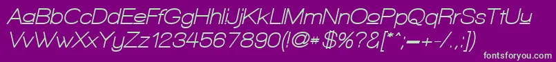 WalkwayUpperObliqueBold-fontti – vihreät fontit violetilla taustalla