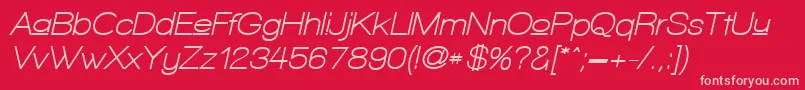 WalkwayUpperObliqueBold-fontti – vaaleanpunaiset fontit punaisella taustalla