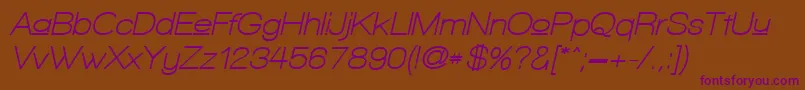 WalkwayUpperObliqueBold Font – Purple Fonts on Brown Background