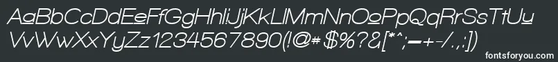 Шрифт WalkwayUpperObliqueBold – белые шрифты на чёрном фоне